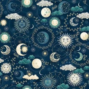 LUNA fabric by Makower UK