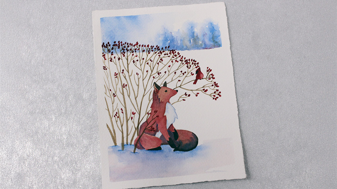 Class: Watercolor Winter Fox