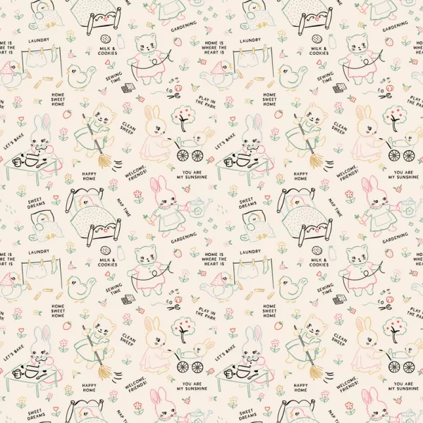 HOME SWEET HOME fabric by Elea Lutz for Poppie Cotton