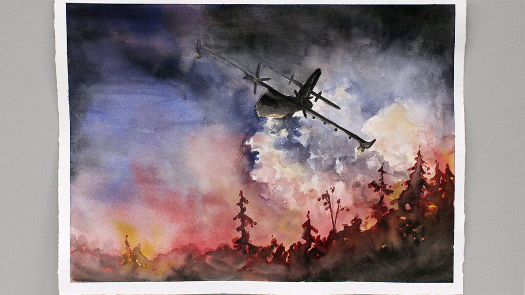 Watercolor Class: Wildfire