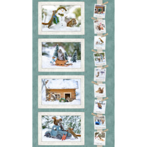 THE SECRET LIFE OF SQUIRRELS II fabric panel by Nancy Rose for Clothworks