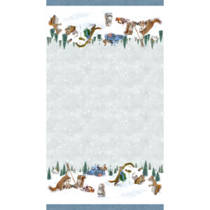 THE SECRET LIFE OF SQUIRRELS II fabric panel by Nancy Rose for Clothworks