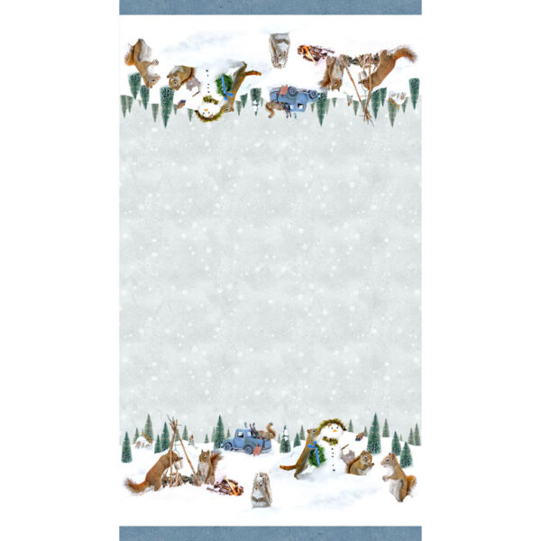 THE SECRET LIFE OF SQUIRRELS II fabric panel by Nancy Rose for Clothworks
