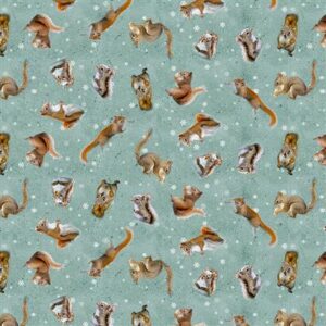 THE SECRET LIFE OF SQUIRRELS II fabric by Nancy Rose for Clothworks