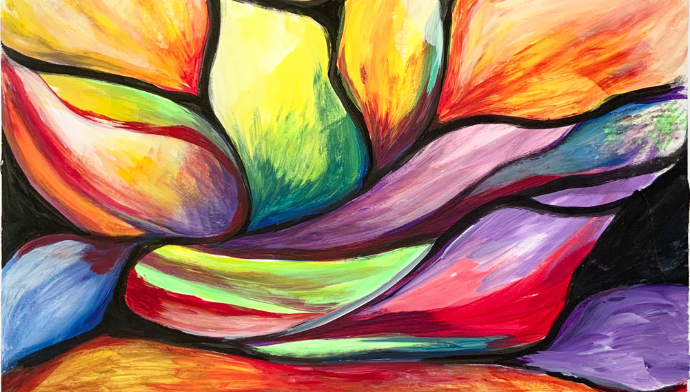 Blend and Flow Painting Class: Abstract Stained Glass