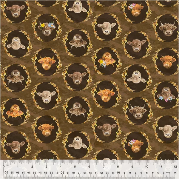 HIGHLAND HOOVES fabric by Whistler Studios for Windham Fabrics - 54461-4
