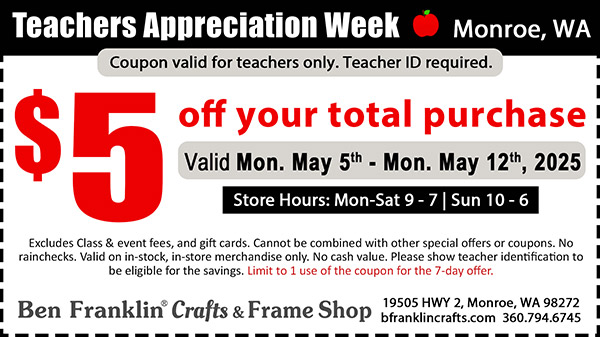 Coupon for Teacher Appreciation Week