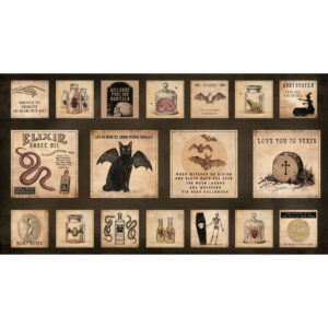 GOTHIC HALLOWEEN fabric panel by Dan DiPaolo for Clothworks - y4438_3