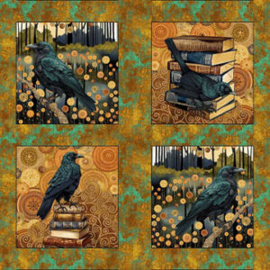CROW-MAZING fabric panel by Jan Mott for Henry Glass Fabrics - 3446-38