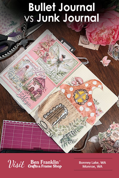 Bullet Journal vs Junk Journal - using the Fairy Boutique paper by Graphic 45