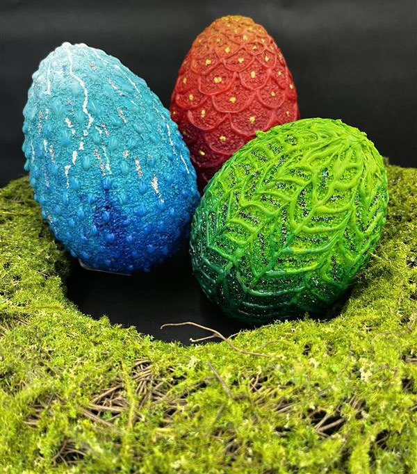 DIY Dragon Eggs on a moss wreath nest