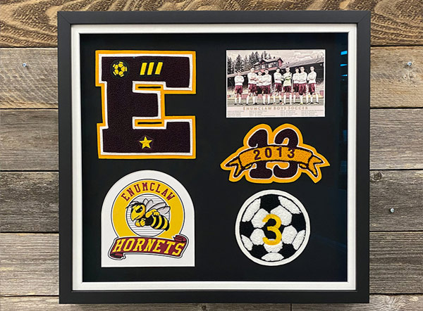 Custom Framed Enumclaw Hornet Badges