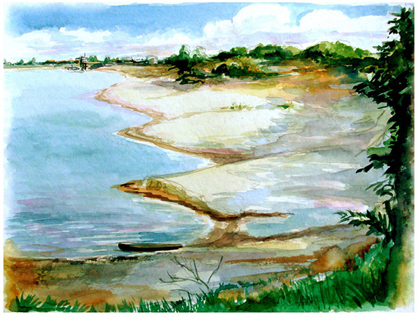 Watercolor Painting Beach