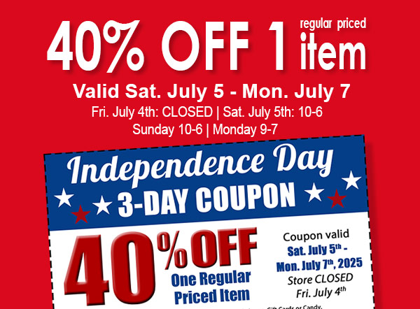 40% off Coupon for 4th of July Weekend 2025