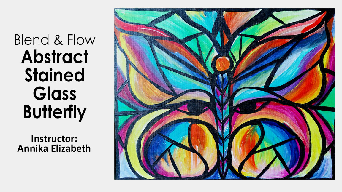 Blend & Flow Abstract Stained Glass Butterfly