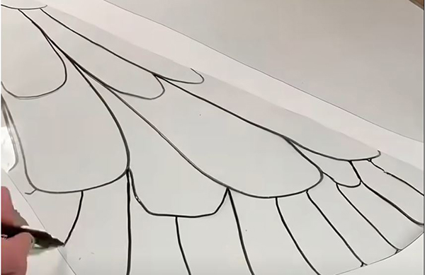 DIY Fairy Wings - trace lines with sharpie