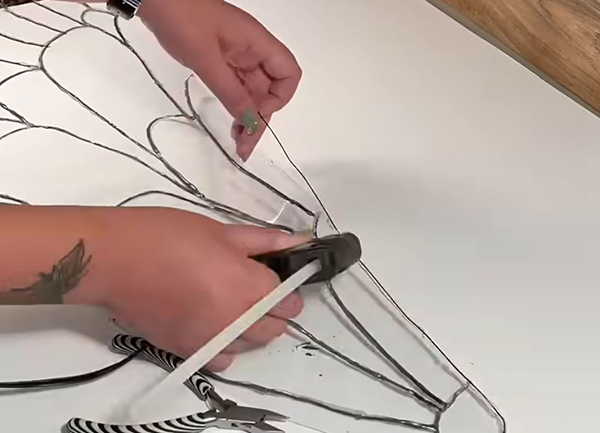 DIY Fairy Wings - attach wire with hot glue