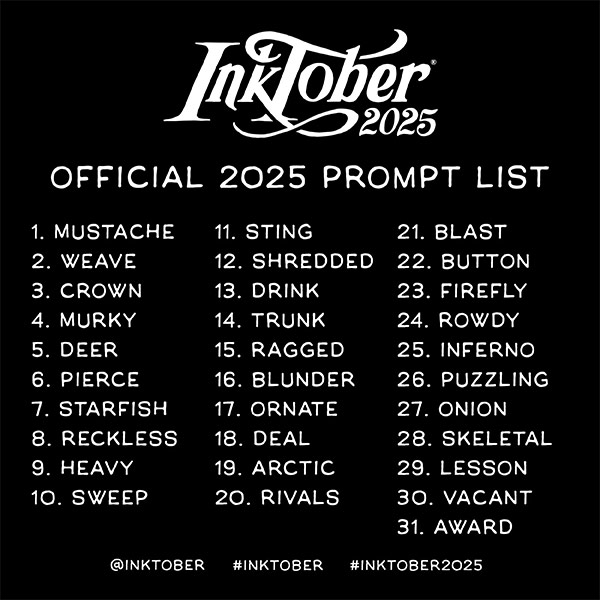 Inktober Challenge Prompts 2025