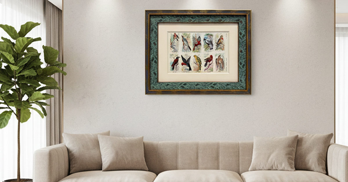 How to frame travel finds to hang in your home (vintage prints, souvenirs, collected art.)