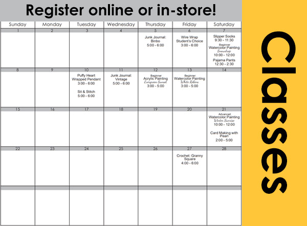 Classes at Ben Franklin Crafts in Bonney Lake, WA