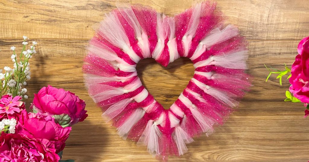 DIY Tulle Heart Wreath - Valentine's Day Craft