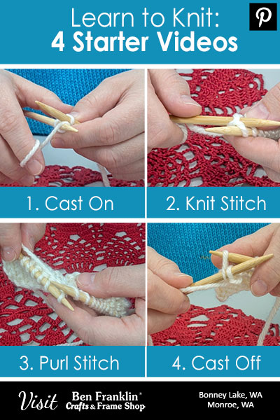Knitting for Beginners: 4 starter videos (Pinterest)