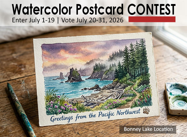 Watercolor Postcard Contest (July 2026) - Bonney Lake store