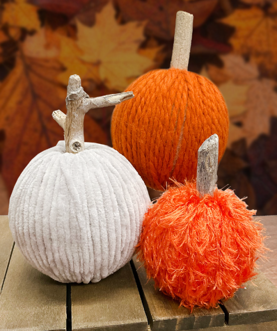 DIY Yarn Pumpkins - fall project!