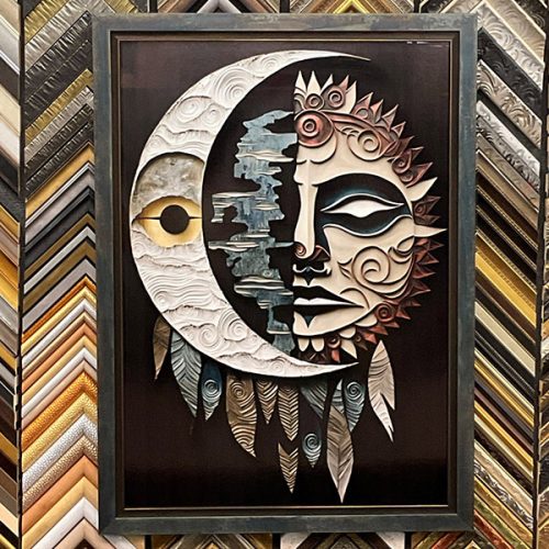 Custom Framed Sun & Moon Art - Ben Franklin Frame Shop