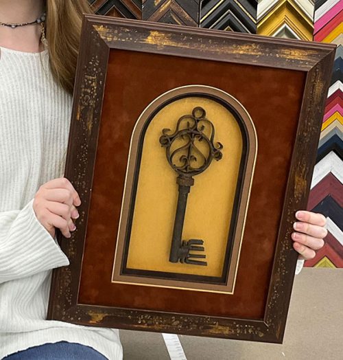 Framed Antique Key