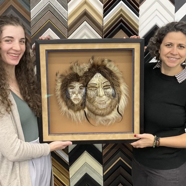 Custom Shadow Box displaying Indian masks